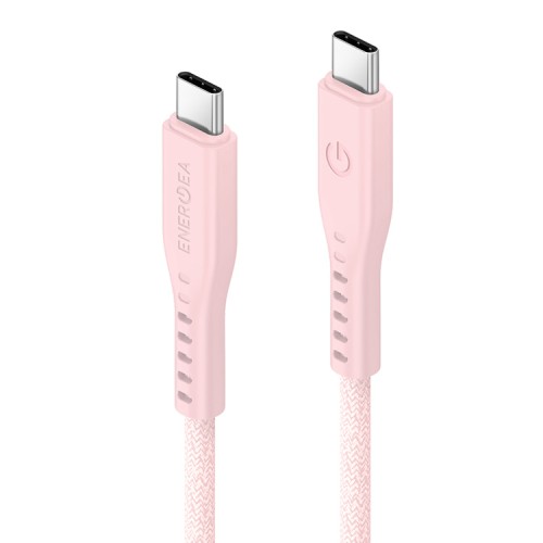 Energea Кабель FLOW USB-C to USB-C PD240W 5A Nanoweave Magnetic tie Pink 1.5m