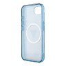 Guess для iPhone 16e чехол PC/TPU 4G Glitter Triangle logo Hard Blue (MagSafe)