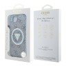 Guess для iPhone 16e чехол PC/TPU 4G Glitter Triangle logo Hard Blue (MagSafe)