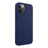 Чехол MINI Liquid Silicone Laser logo для iPhone 12 | 12 Pro, синий