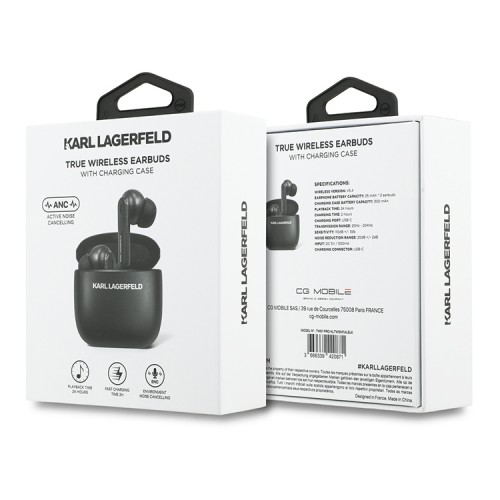 Karl Lagerfeld Наушники TWS ANC/ENC Bluetooth v5.3 Black