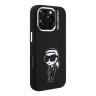 Karl Lagerfeld для iPhone 16 Pro чехол Liquid Silicone Sketch Karl Ikonik Black (MagSafe)
