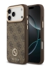 Guess для iPhone 17 Pro Max чехол PU 4G Diamond metal logo Gold camera Hard Brown (MagSafe)