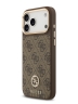 Guess для iPhone 17 Pro Max чехол PU 4G Diamond metal logo Gold camera Hard Brown (MagSafe)