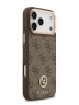 Guess для iPhone 17 Pro Max чехол PU 4G Diamond metal logo Gold camera Hard Brown (MagSafe)