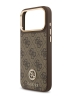 Guess для iPhone 17 Pro Max чехол PU 4G Diamond metal logo Gold camera Hard Brown (MagSafe)