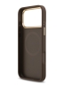 Guess для iPhone 17 Pro Max чехол PU 4G Diamond metal logo Gold camera Hard Brown (MagSafe)