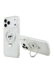 Karl Lagerfeld для iPhone 17 Pro Max чехол IML + Ring stand NFT Choupette head прозрачный (MagSafe)