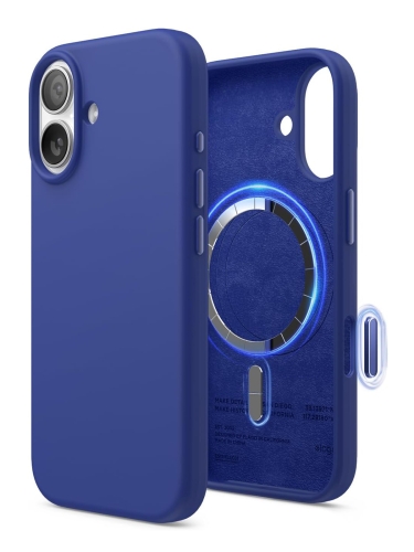 Elago для iPhone 17 чехол Magnetic Silicone Cobalt Blue (MagSafe)