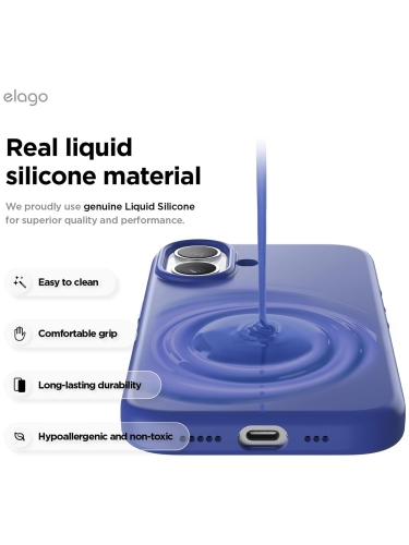 Elago для iPhone 17 чехол Magnetic Silicone Cobalt Blue (MagSafe)