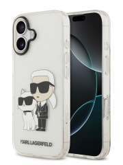 Karl Lagerfeld для iPhone 17 чехол IML NFT Karl & Choupette Hard Glitter Transparent