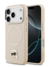 Karl Lagerfeld для iPhone 17 Pro Max чехол PU NFT Karl head Metal pin & Camera Hard Beige (MagSafe)