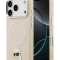 Karl Lagerfeld для iPhone 17 Pro Max чехол PU NFT Karl head Metal pin & Camera Hard Beige (MagSafe)