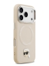 Karl Lagerfeld для iPhone 17 Pro Max чехол PU NFT Karl head Metal pin & Camera Hard Beige (MagSafe)