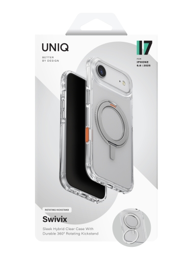 Uniq для iPhone Air чехол Swivix with 360-Rotating stand Lucent Clear (Magsafe)
