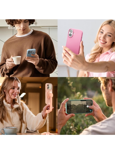 Elago для iPhone 17 Pro Max чехол Magnetic Silicone Hot Pink (MagSafe)