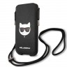 Lagerfeld для смартфонов Pouch PU Saffiano Choupette Black (M-size) KLHCP12MOPHCHK