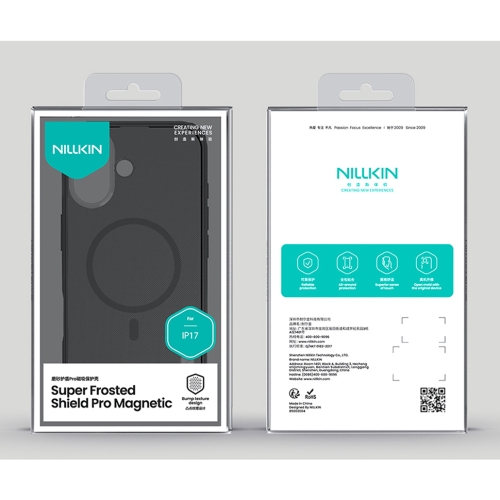 Nillkin для iPhone 17 чехол Super Frosted Shield Pro Magnetic Transparent Black