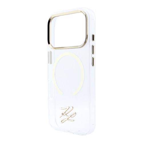 Karl Lagerfeld для iPhone 17 Pro Max чехол IML Initials Metal logo & Camera прозрачный (MagSafe)