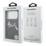 Karl Lagerfeld для iPhone 17 Pro чехол IML NFT Choupettes Script logo Metal Cam Black (MagSafe)