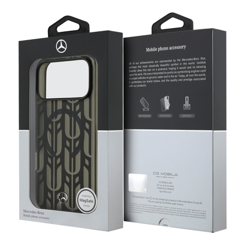 Mercedes для iPhone 17 Pro Max чехол IML Frosted Laurel Leaves Metal Cam Hard Black (MagSafe)