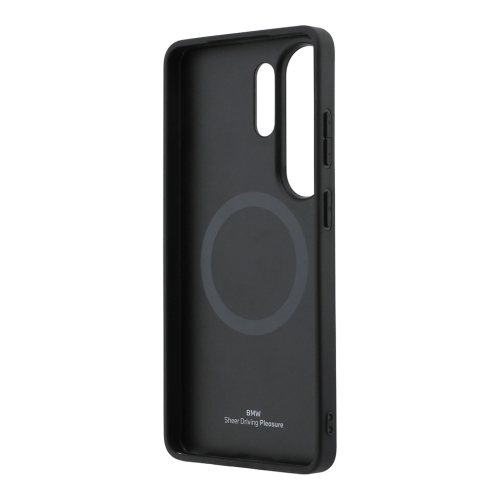 BMW для Galaxy S26 Ultra чехол Signature Leather Logo imprint Metal logo Hard Black (MagSafe)