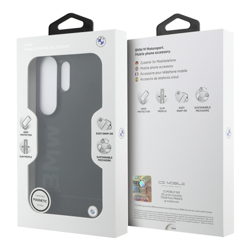 BMW для Galaxy S26 Ultra чехол Signature Leather Logo imprint Metal logo Hard Black (MagSafe)