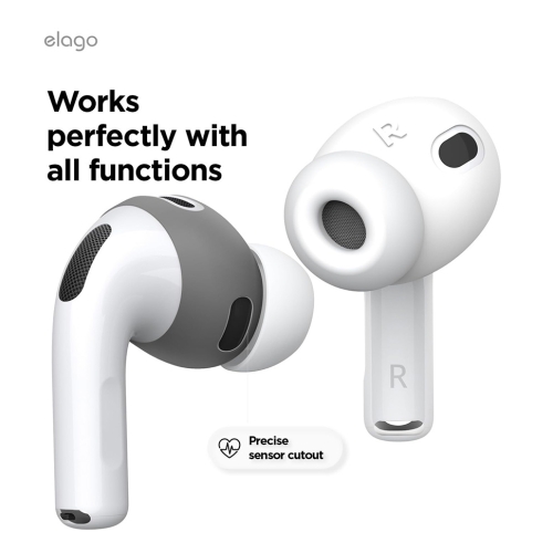 Elago для Airpods Pro 3 накладки на наушники Ear tips Cover Dark grey/White (2 пары)