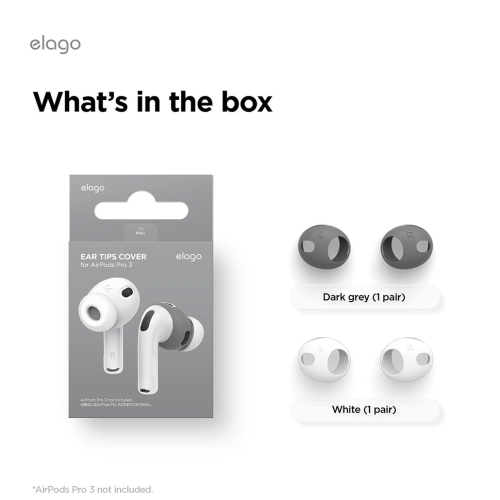 Elago для Airpods Pro 3 накладки на наушники Ear tips Cover Dark grey/White (2 пары)