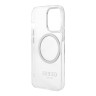 Чехол Guess Metal outline Hard для iPhone 13 Pro, прозрачный/серебристый (MagSafe)