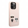 Чехол Lagerfeld Liquid silicone Karl & Choupette Hard для iPhone 14 Pro Max, розовый