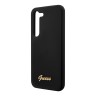 Чехол Guess Liquid Silicone Gold Metal logo для Galaxy S23 Plus, черный