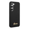 Чехол Guess Liquid Silicone Gold Metal logo для Galaxy S23 Plus, черный