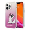 Чехол Karl Lagerfeld Choupette Fun Hard Gradient для iPhone 14 Pro, розовый