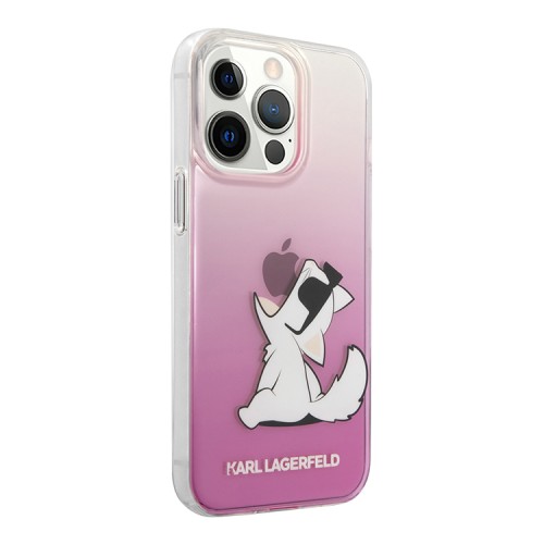 Чехол Karl Lagerfeld Choupette Fun Hard Gradient для iPhone 14 Pro, розовый