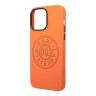 Чехол Lagerfeld PU Perforated round logo and metal buttons Hard для iPhone 14 Pro Max, оранжевый