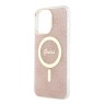 Чехол Guess 4G Hard для iPhone 13 Pro, розовый/золотой (MagSafe)