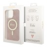 Чехол Guess 4G Hard для iPhone 13 Pro, розовый/золотой (MagSafe)