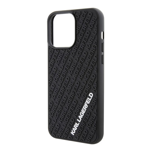Lagerfeld для iPhone 15 Pro чехол 3D Rubber Multi Logo Hard Black