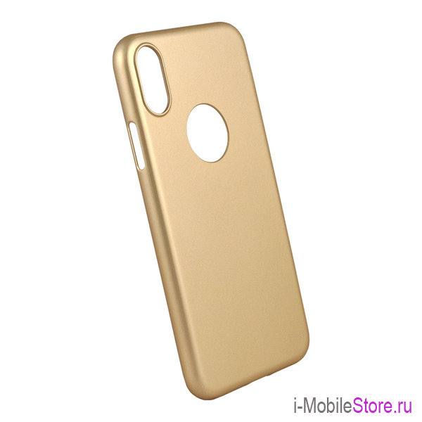 Чехол iCover Rubber Hole для iPhone X/XS, золотой