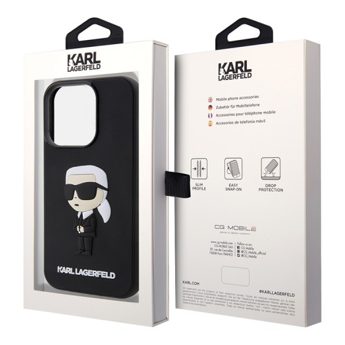 Karl Lagerfeld для iPhone 13 Pro Max чехол 3D Rubber NFT Karl Ikonik Hard Black