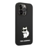 Karl Lagerfeld для iPhone 15 Pro чехол Liquid silicone NFT Choupette Hard Black