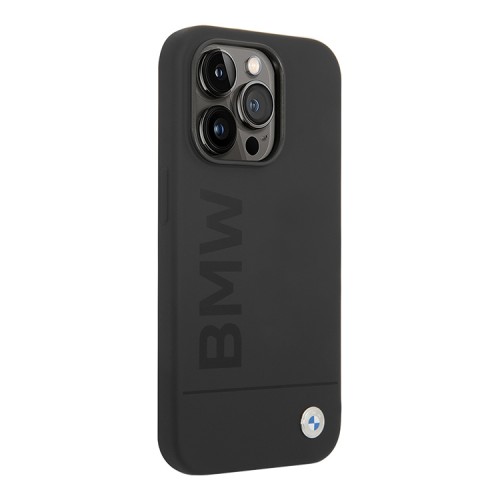 BMW для iPhone 15 Pro чехол Signature Liquid silicone Laser logo Hard Black (MagSafe)