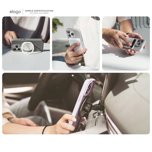 Elago для iPhone 15 Pro Max чехол Soft silicone (Liquid) White (MagSafe)