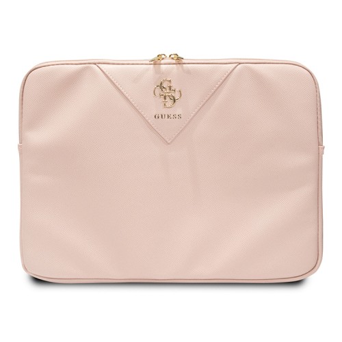 Guess для ноутбуков 13"/14" чехол Sleeve PU Grained leather 4G metal logo with Zipper Pink