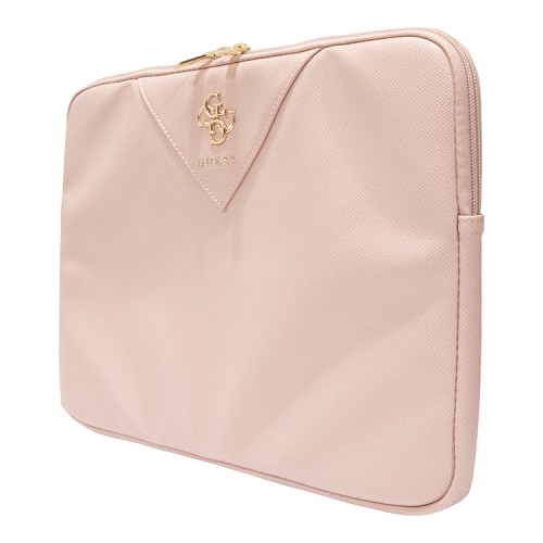 Guess для ноутбуков 13"/14" чехол Sleeve PU Grained leather 4G metal logo with Zipper Pink