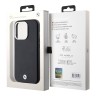 BMW для iPhone 15 Pro чехол PU Full Wrapped Metal logo Hard Black (MagSafe)