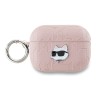 Karl Lagerfeld для Airpods Pro 2 чехол PU Saffiano Monogram with ring NFT Metal Head Choupette Pink