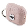 Karl Lagerfeld для Airpods Pro 2 чехол PU Saffiano Monogram with ring NFT Metal Head Choupette Pink