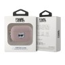 Karl Lagerfeld для Airpods Pro 2 чехол PU Saffiano Monogram with ring NFT Metal Head Choupette Pink